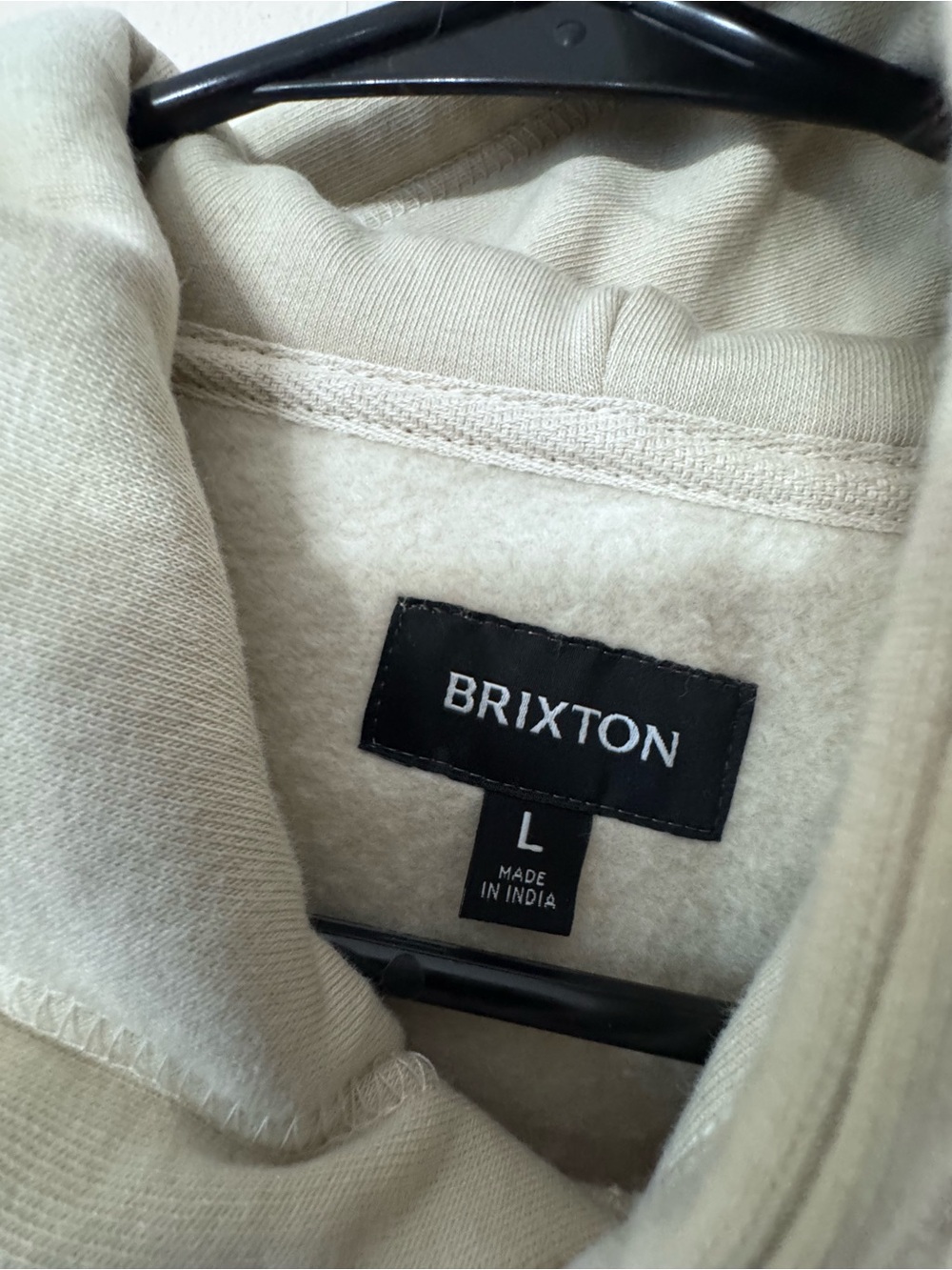 Brixton Cream Pullover Hoodie with Back Logo - Picture 4 of 5